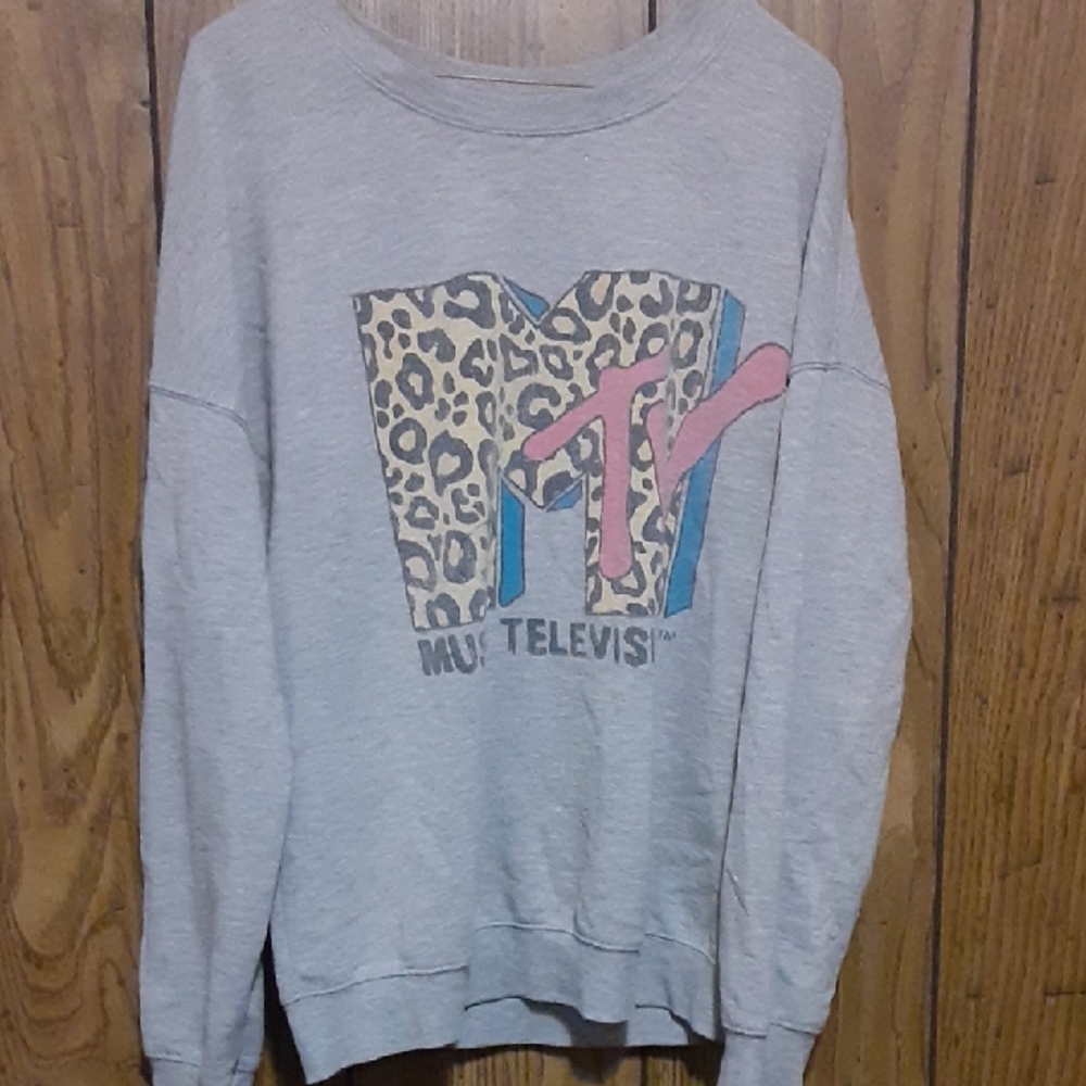 MTV Gray and Pink Women's Sweater